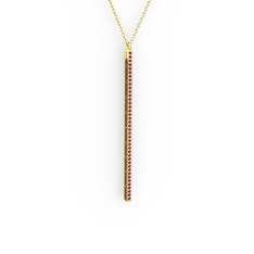 Su Yolu Kolye - Rodolit garnet 14 ayar altın kolye (40 cm gümüş rolo zincir) #1ke1l2v
