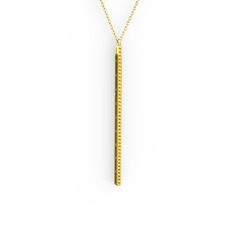 Su Yolu Kolye - Sitrin 18 ayar altın kolye (40 cm altın rolo zincir) #1m5kncj