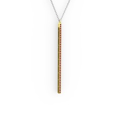 Su Yolu Kolye - Garnet 8 ayar altın kolye (40 cm beyaz altın rolo zincir) #1pqc28l