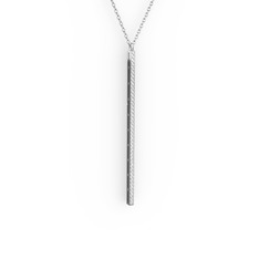 Su Yolu Kolye - Swarovski 925 ayar gümüş kolye (40 cm beyaz altın rolo zincir) #1q6ow0y