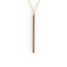 Su Yolu Kolye - Ametist 925 ayar altın kaplama gümüş kolye (40 cm altın rolo zincir) #1ql70gt