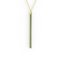 Su Yolu Kolye - Yeşil kuvars 18 ayar altın kolye (40 cm altın rolo zincir) #1qrzu8m