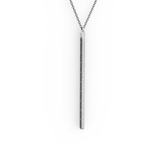Su Yolu Kolye - Beyaz zirkon 925 ayar gümüş kolye (40 cm gümüş rolo zincir) #1wckl5x