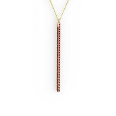 Su Yolu Kolye - Garnet 14 ayar rose altın kolye (40 cm altın rolo zincir) #4oo1c3