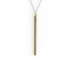 Su Yolu Kolye - Rodolit garnet 18 ayar altın kolye (40 cm beyaz altın rolo zincir) #bbay9m