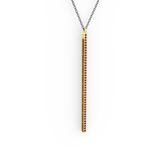 Garnet 18 ayar altın kolye (40 cm gümüş rolo zincir)