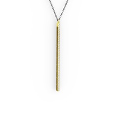 Su Yolu Kolye - Swarovski 14 ayar altın kolye (40 cm gümüş rolo zincir) #t3t32s