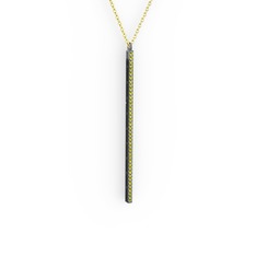 Su Yolu Kolye - Peridot 925 ayar siyah rodyum kaplama gümüş kolye (40 cm altın rolo zincir) #x4i1r8