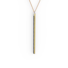 Su Yolu Kolye - Sitrin 18 ayar beyaz altın kolye (40 cm gümüş rolo zincir) #yjdybv