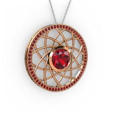 Vanida Kolye - Garnet 14 ayar rose altın kolye (40 cm beyaz altın rolo zincir) #wjwenz