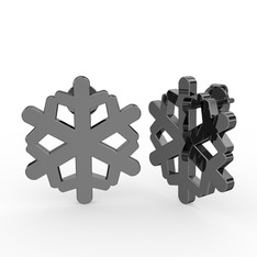 Neus Kar Tanesi Küpe - 925 ayar siyah rodyum kaplama gümüş küpe #11r7smb