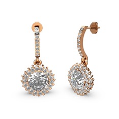 Sivana Küpe - Swarovski ve pırlanta 8 ayar rose altın küpe (1.52 karat) #nympl2