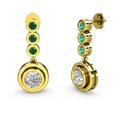 Belinda Küpe - Yeşil kuvars ve elmas 14 ayar altın küpe (1.36 karat) #1so0crt