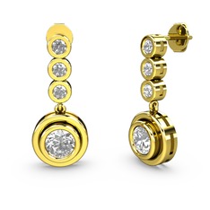 Belinda Küpe - Swarovski ve elmas 14 ayar altın küpe (1.36 karat) #v7g899