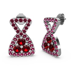 Simla Taşlı Küpe - Rodolit garnet ve garnet 925 ayar gümüş küpe #c0mlej