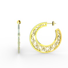 Mila Halka Küpe - Akuamarin ve swarovski 925 ayar altın kaplama gümüş küpe #1ldstkr