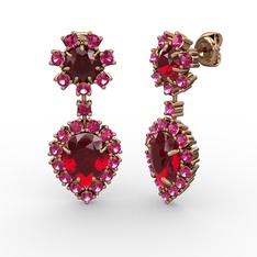 Seranta Damla Küpe - Garnet ve rodolit garnet 14 ayar rose altın küpe #1sqsq2g