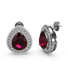 Esinti Küpe - Rodolit garnet ve swarovski 925 ayar gümüş küpe #u89g6d