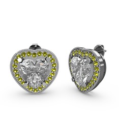 Swarovski ve peridot 925 ayar gümüş küpe