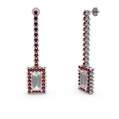 Sallantılı Via Küpe - Swarovski ve garnet 925 ayar gümüş küpe #l1godr