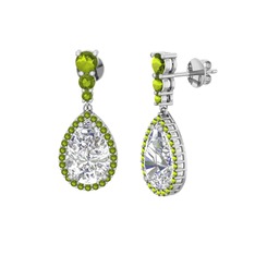 Swarovski ve peridot 925 ayar gümüş küpe