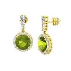 Lavinya Küpe - Peridot ve swarovski 925 ayar altın kaplama gümüş küpe #839wf0