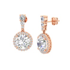 Lavinya Küpe - Swarovski ve beyaz zirkon 8 ayar rose altın küpe #igxg53