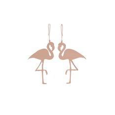 Lora Flamingo Küpe - 8 ayar rose altın küpe #1pg45tx