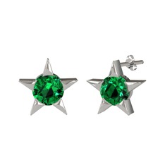Sirius Yıldız Küpe - Yeşil kuvars 925 ayar gümüş küpe #4qpp28