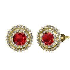 Lyra Küpe - Garnet ve swarovski 14 ayar altın küpe #u7x2z4