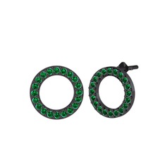 Levi Küpe - Yeşil kuvars 925 ayar siyah rodyum kaplama gümüş küpe #16cnkxv