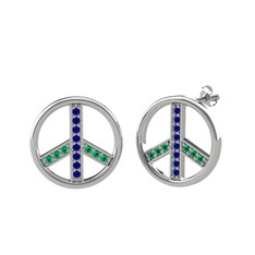 Barış Küpe - Lab safir ve yeşil kuvars 925 ayar gümüş küpe #1sx8xpc
