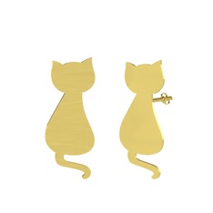 Tarçın Kedi Küpe - 8 ayar altın küpe #10ormqf