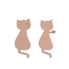 Tarçın Kedi Küpe - 8 ayar rose altın küpe #1522nqc