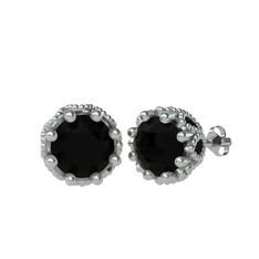Lilja Küpe - Siyah zirkon 925 ayar gümüş küpe #65xoki