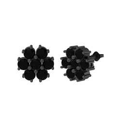 Maeve Küpe - Siyah zirkon 925 ayar siyah rodyum kaplama gümüş küpe #ekdsw8