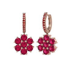 Sallantılı Maeve Küpe - Rodolit garnet ve garnet 14 ayar rose altın küpe #a41634