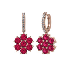 Sallantılı Maeve Küpe - Rodolit garnet ve swarovski 18 ayar rose altın küpe #frow9f