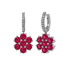 Sallantılı Maeve Küpe - Rodolit garnet ve swarovski 925 ayar gümüş küpe #ycom2f