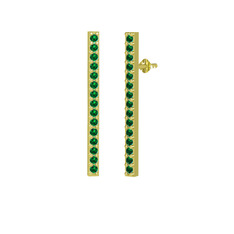 Serilda Küpe - Yeşil kuvars 925 ayar altın kaplama gümüş küpe #1qezq9g