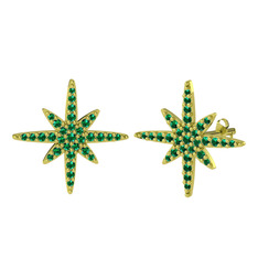 Kutup Yıldızı Küpe - Yeşil kuvars 8 ayar altın küpe #10qxw1i