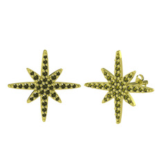Kutup Yıldızı Küpe - Peridot 925 ayar altın kaplama gümüş küpe #1k3mlbz