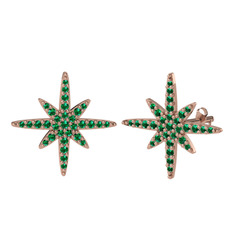 Kutup Yıldızı Küpe - Yeşil kuvars 14 ayar rose altın küpe #1vqbjsp