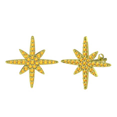 Kutup Yıldızı Küpe - Sitrin 8 ayar altın küpe #aajag0