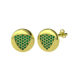 Lida Kraliyet Küpe - Yeşil kuvars 18 ayar altın küpe #1d7mx9h