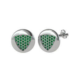 Lida Kraliyet Küpe - Yeşil kuvars 925 ayar gümüş küpe #1yi8yea
