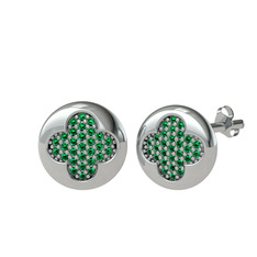 Lida Yonca Küpe - Yeşil kuvars 925 ayar gümüş küpe #1cvk6sp