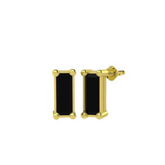 Minimal Dion Küpe - Siyah zirkon 14 ayar altın küpe #uipxbq