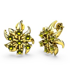 Aylena Çiçek Küpe - Peridot 14 ayar altın küpe #1rc6hzx