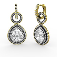 Matla Damla Küpe - Beyaz zirkon ve swarovski 14 ayar altın küpe #qxltd3